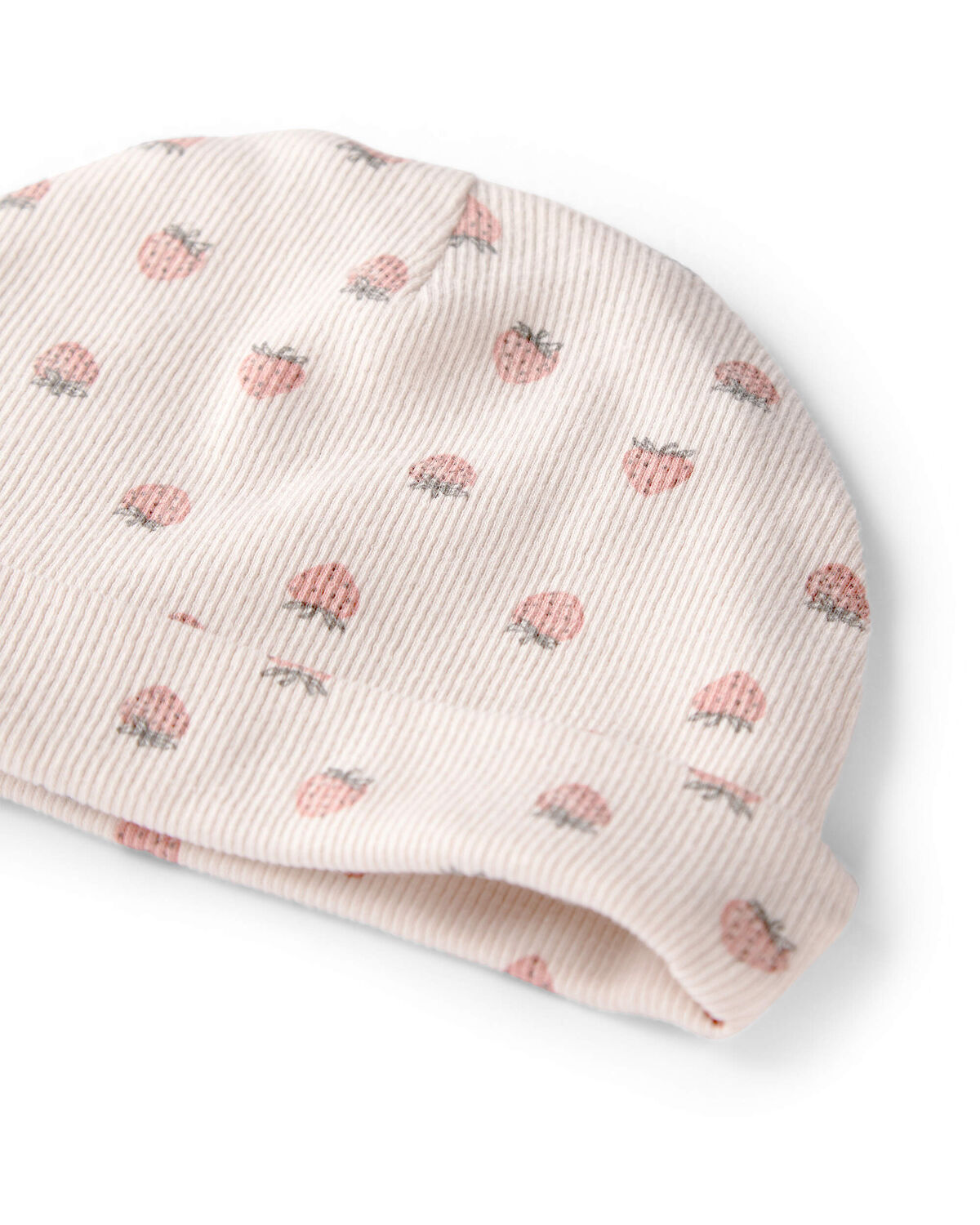 Baby Girl Organic Cotton Rib Cap in Strawberry