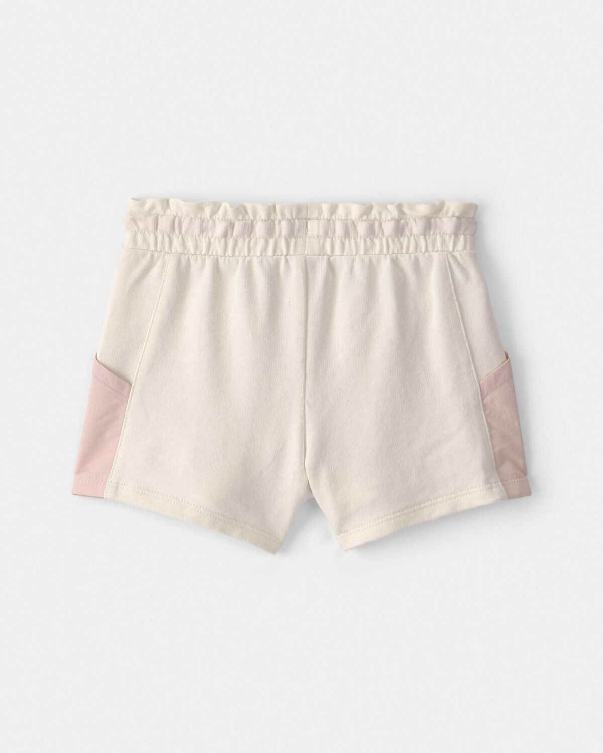Toddler Girl French Terry Shorts - Pink/Ivory 2 Toddler Girl French Terry Shorts - Pink/Ivory