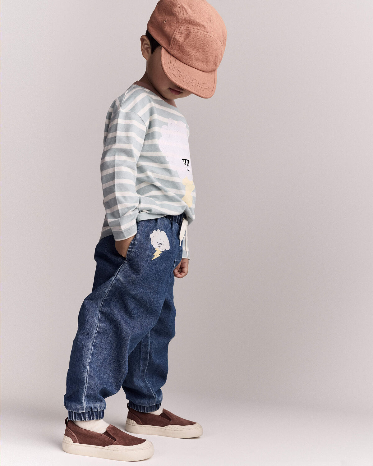 Toddler 'Splish, Splash' Jogger Pant in Denim - Blue 3 Toddler 'Splish, Splash' Jogger Pant in Denim - Blue