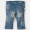Baby Girl Patchwork Straight-Leg Jeans - Medium Wash
