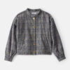 Girls Plaid Cotton Long-Sleeve Fashion Jacket - Grey