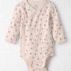 Baby Girl Organic Cotton Wrap Bodysuit in Strawberry Print