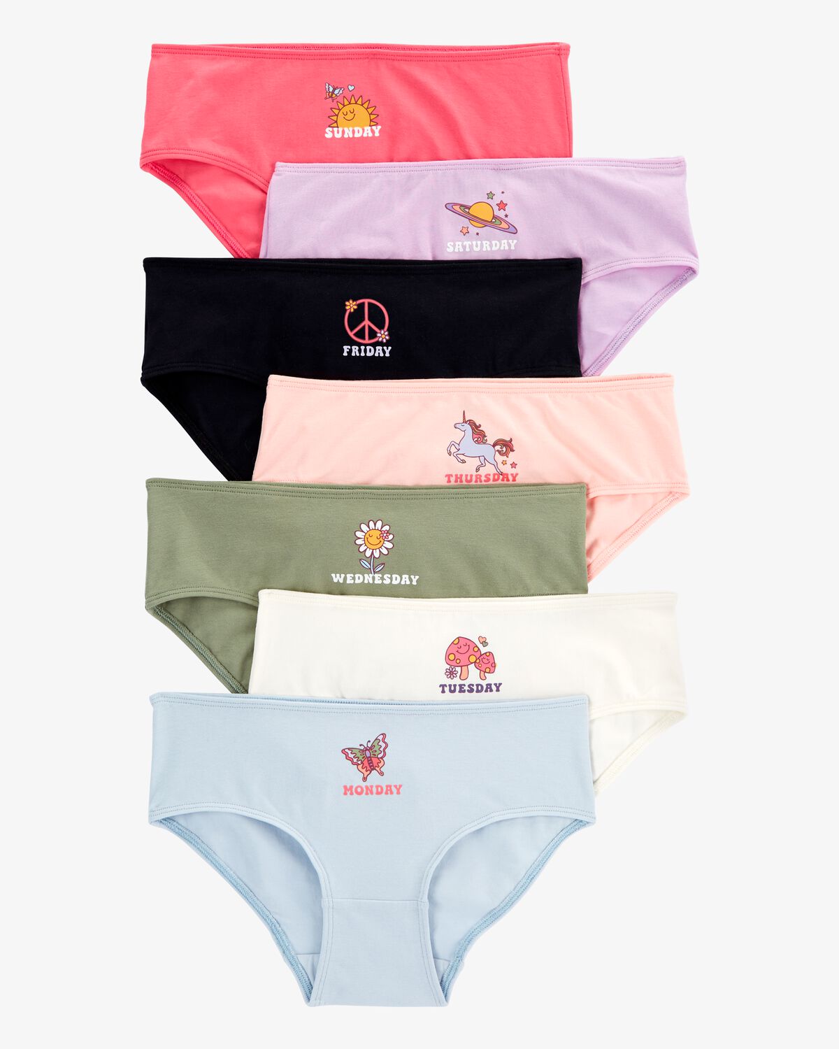 Kid 7-Pack Day of the Week Hipster Stretch Cotton Underwear 1 Kid 7-Pack Day of the Week Hipster Stretch Cotton Underwear