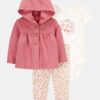 Baby 3-Piece Little Cardigan Set - Pink