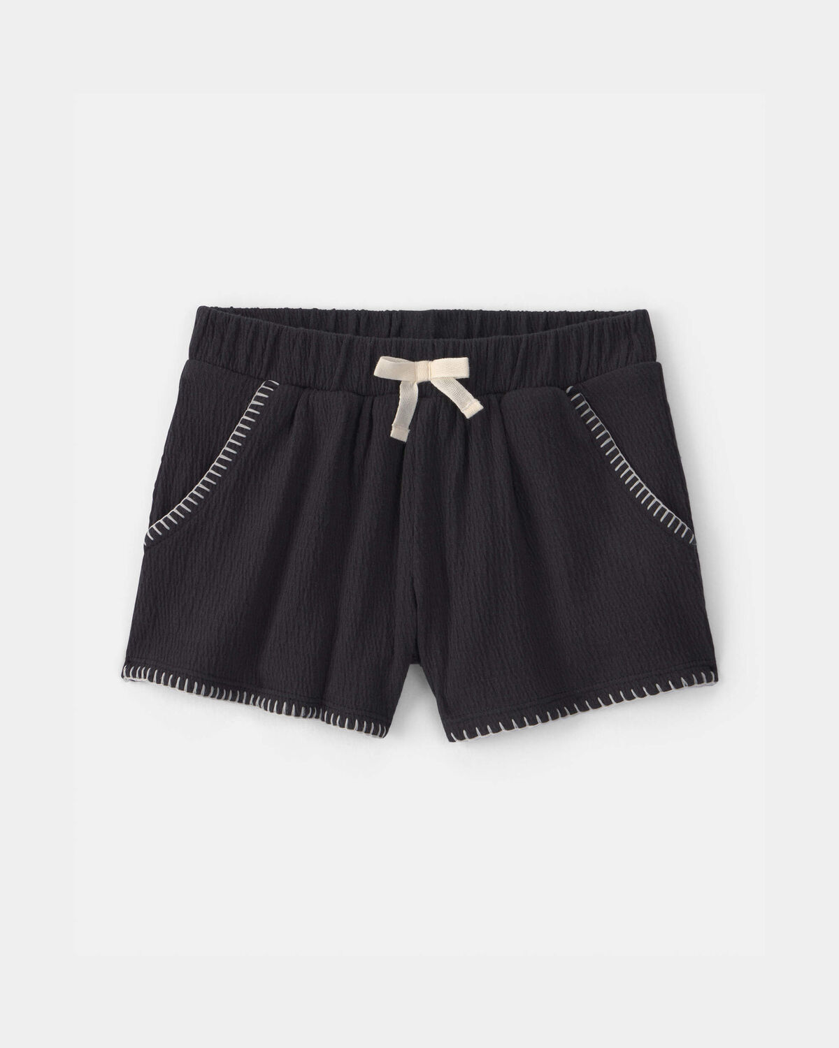 Toddler Girl Crinkle Shorts - Black 1 Toddler Girl Crinkle Shorts - Black