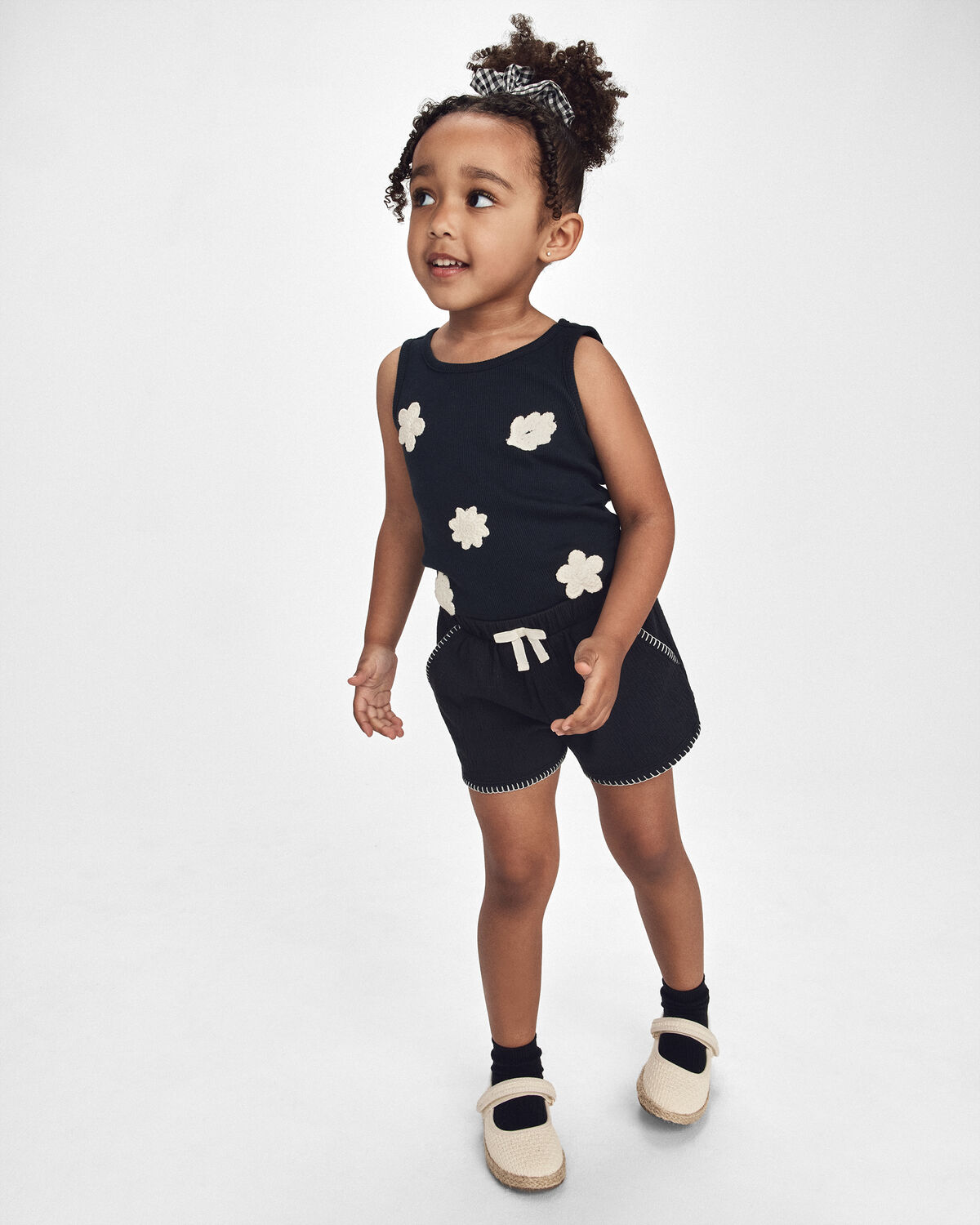 Toddler Girl Crinkle Shorts - Black 2 Toddler Girl Crinkle Shorts - Black