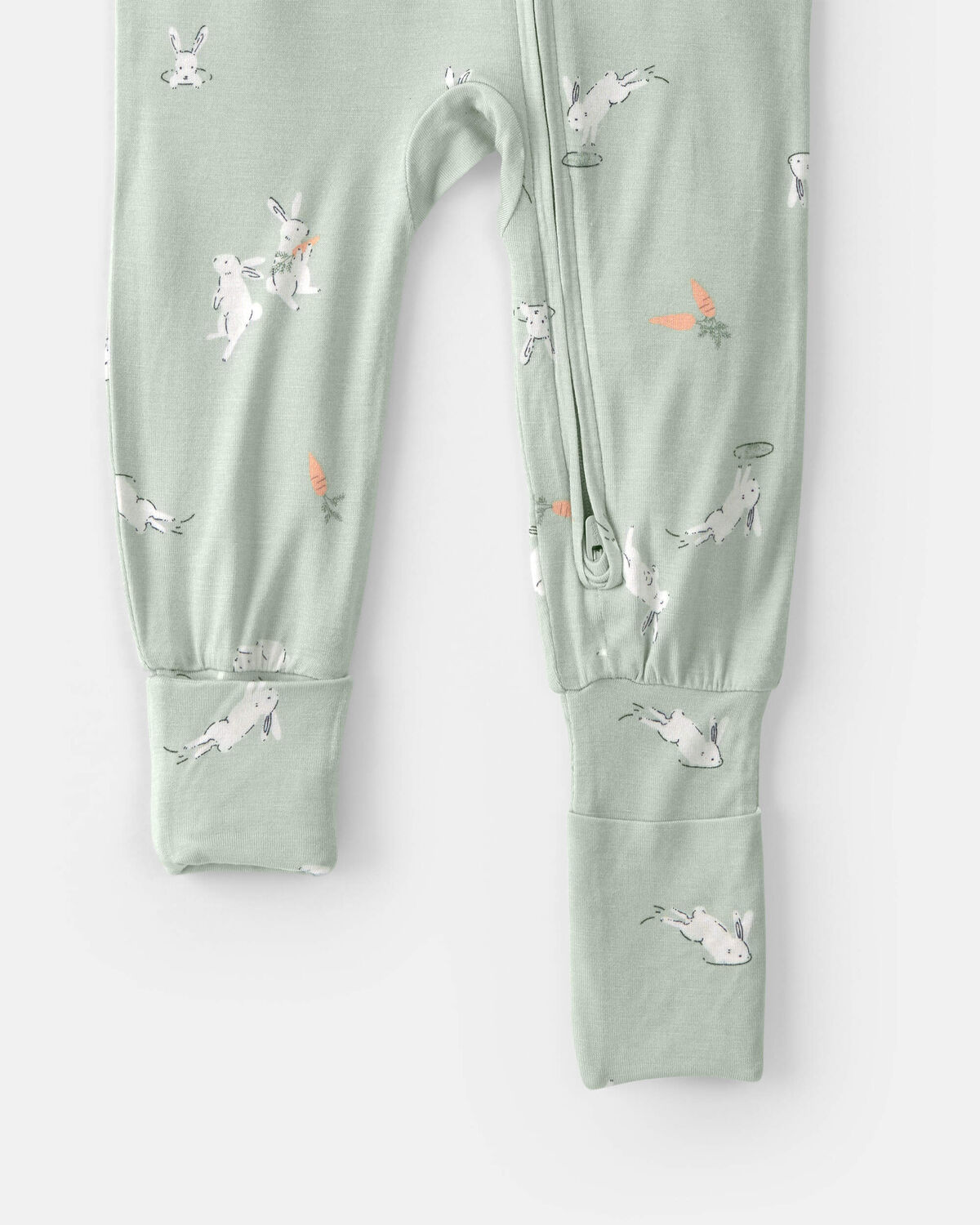 Toddler Easter Bunny PurelySoft 1-Piece 2-Way Zip Pajama - Green 2 Toddler Easter Bunny PurelySoft 1-Piece 2-Way Zip Pajama - Green