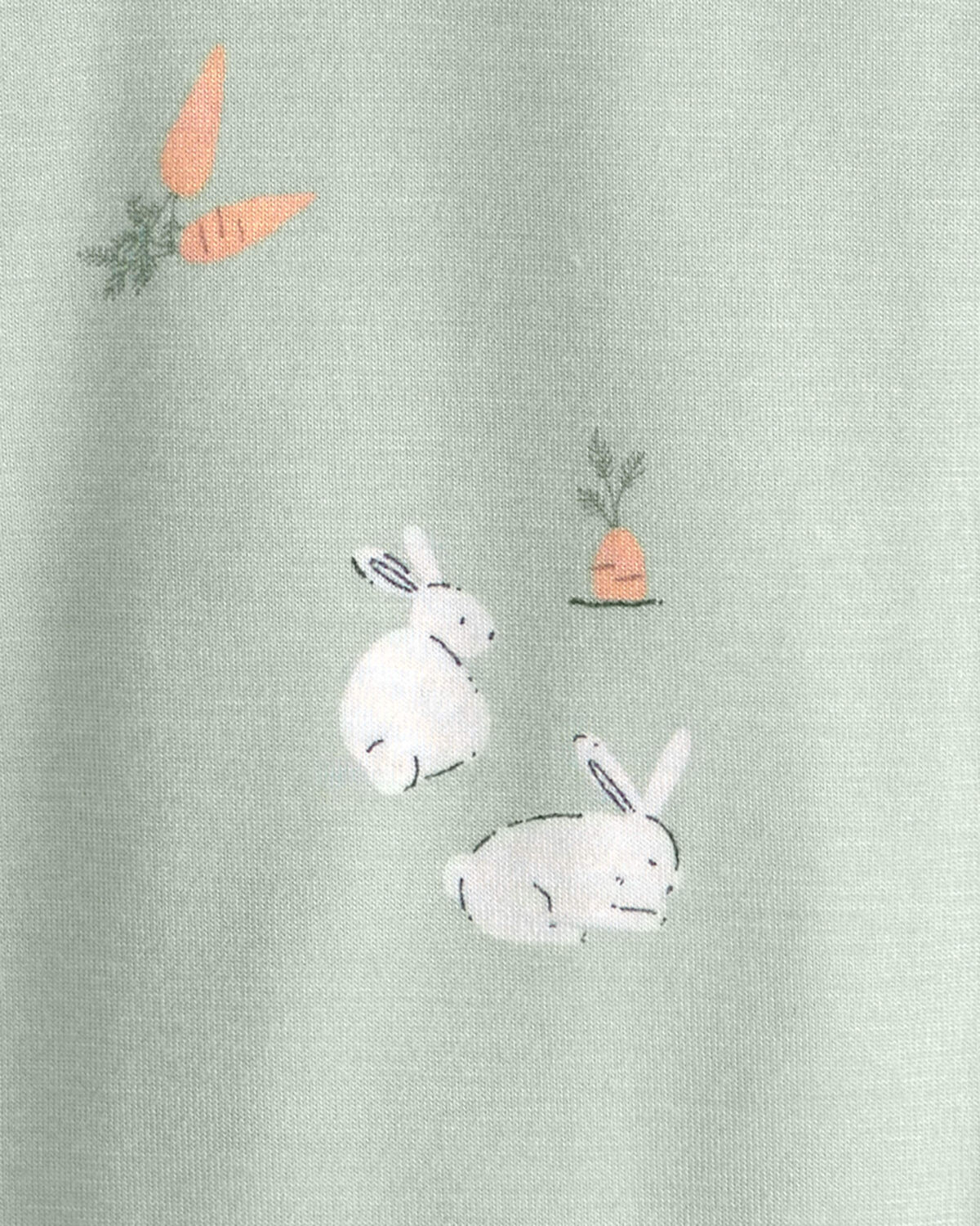 Toddler Easter Bunny PurelySoft 1-Piece 2-Way Zip Pajama - Green 3 Toddler Easter Bunny PurelySoft 1-Piece 2-Way Zip Pajama - Green