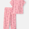 Toddler Girl Strawberry Rib Loose Fit 2-Piece Pajama Set - Pink