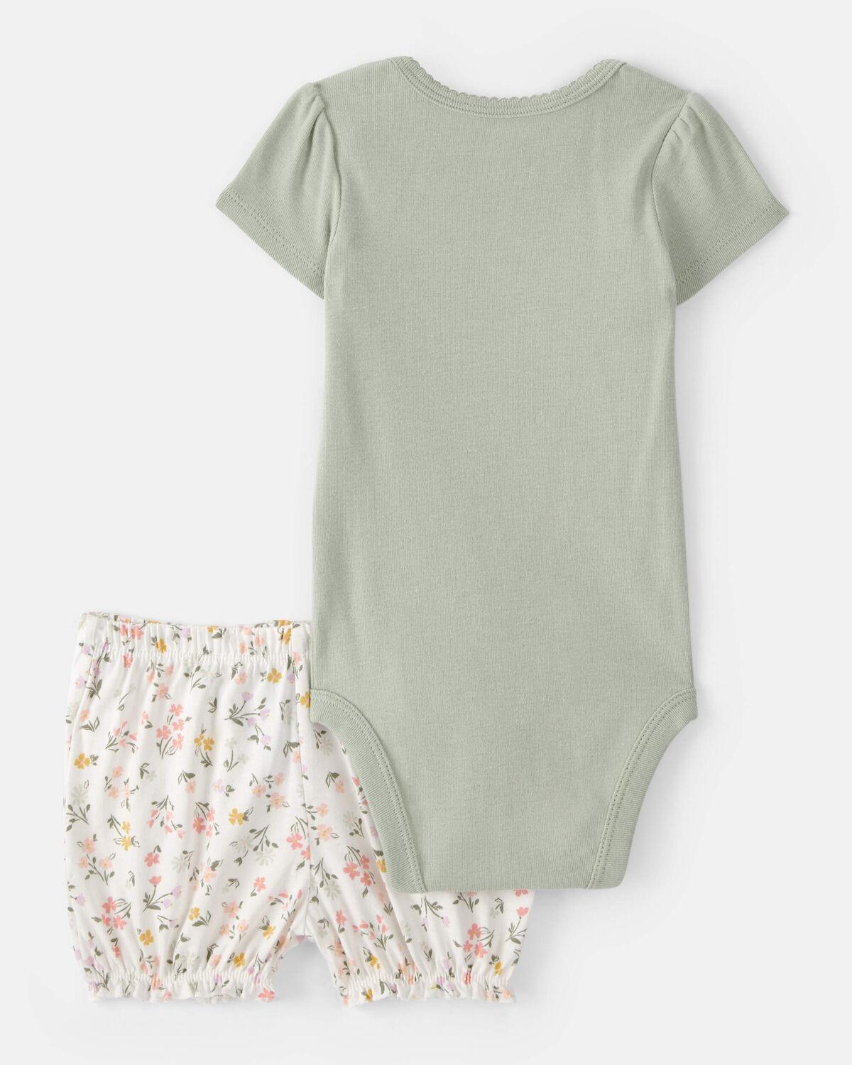 Baby Girl 3-Piece Floral Outfit Set - White/Green 3 Baby Girl 3-Piece Floral Outfit Set - White/Green