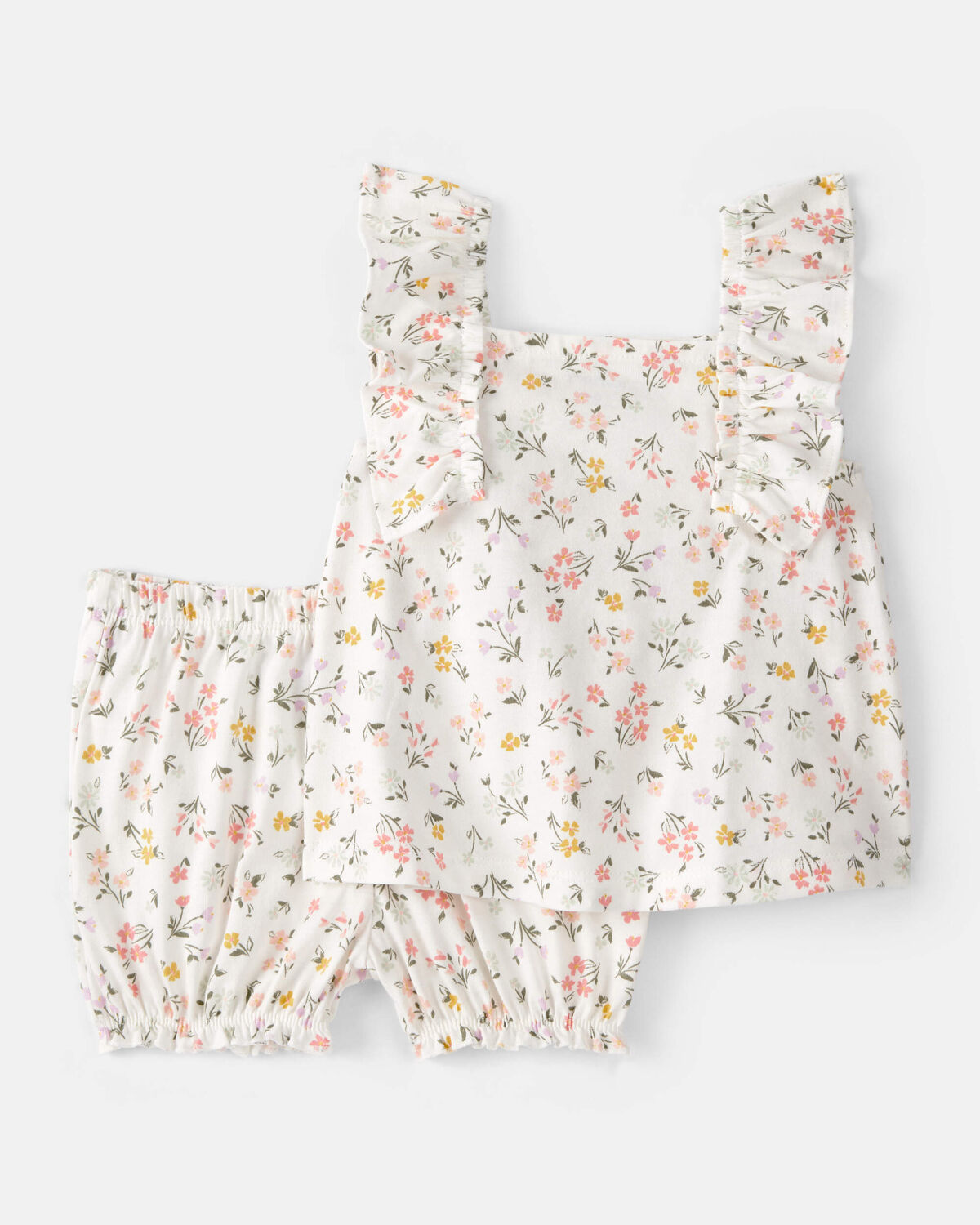 Baby Girl 3-Piece Floral Outfit Set - White/Green 6 Baby Girl 3-Piece Floral Outfit Set - White/Green