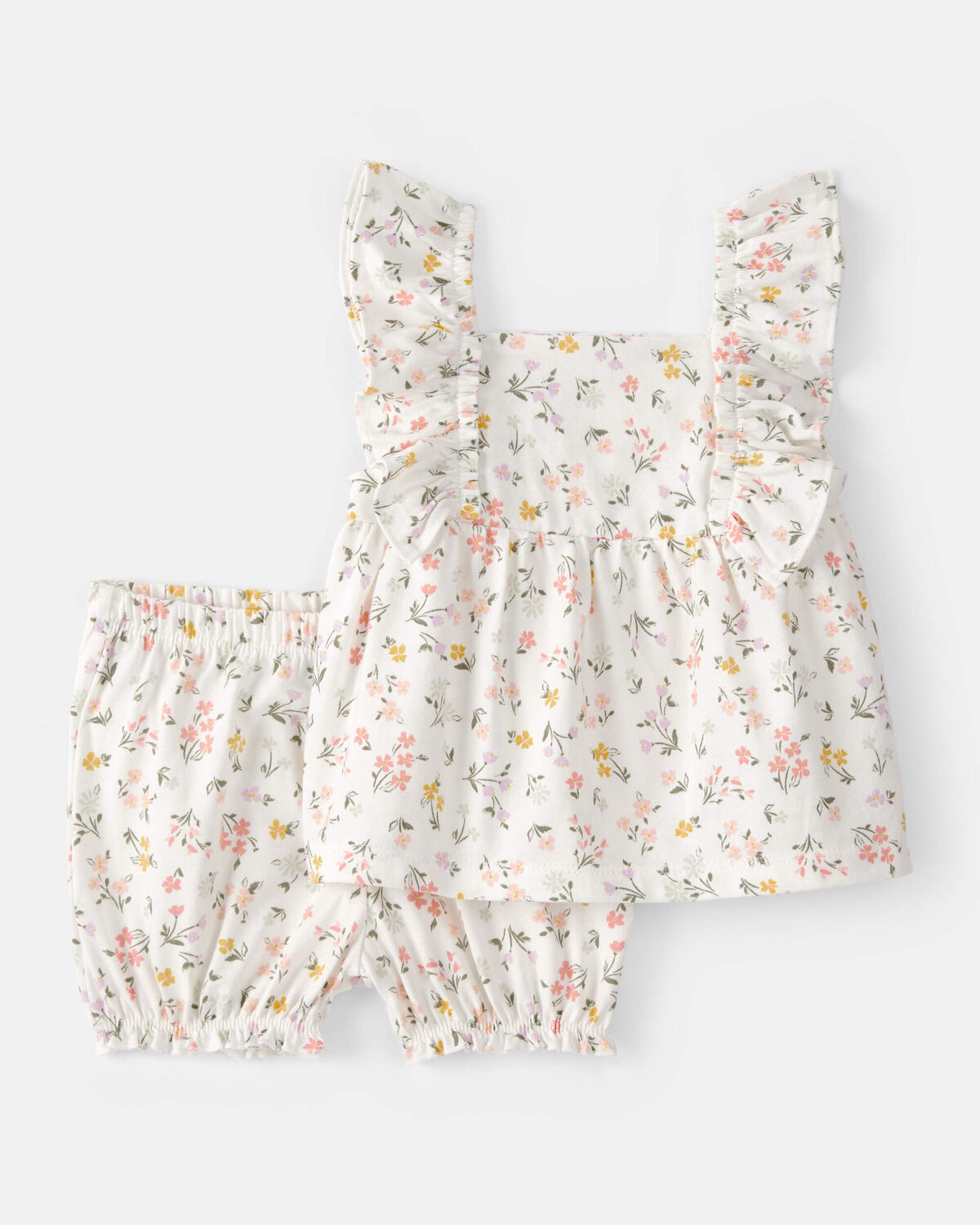 Baby Girl 3-Piece Floral Outfit Set - White/Green 7 Baby Girl 3-Piece Floral Outfit Set - White/Green