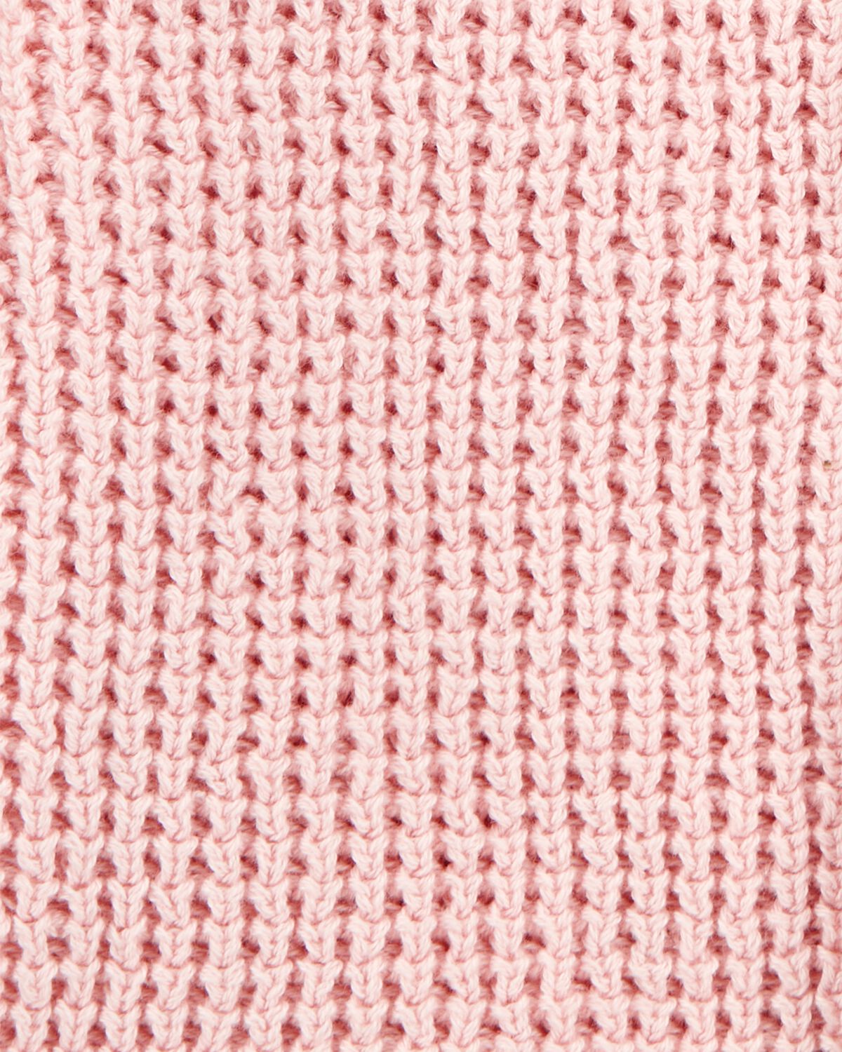 Baby Hooded Waffle Knit Cardigan - Pink
