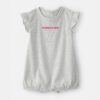 Baby Girl 'Momma's Mini' Short-Sleeve Romper - Grey