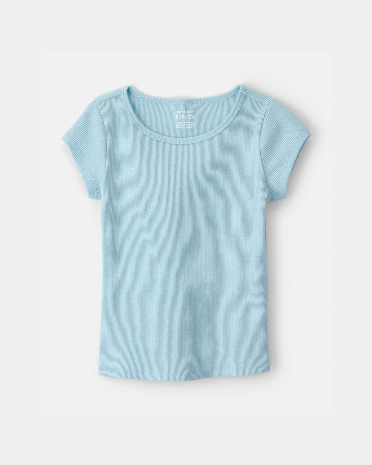 Girls Rib Top - Blue 1 Girls Rib Top - Blue