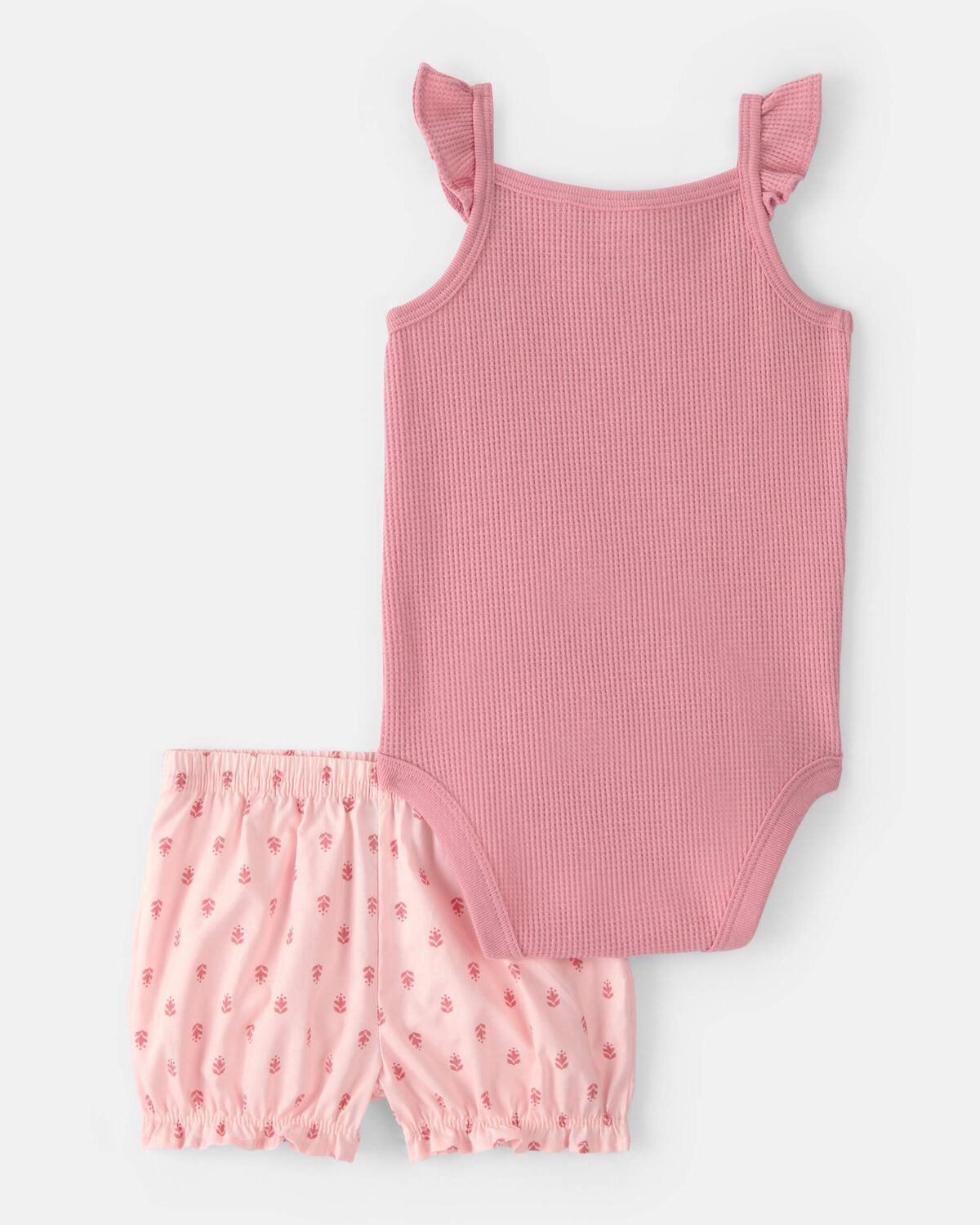 Baby Girl 3-Piece Flutter Sleeve Outfit Set - Pink 5 Baby Girl 3-Piece Flutter Sleeve Outfit Set - Pink