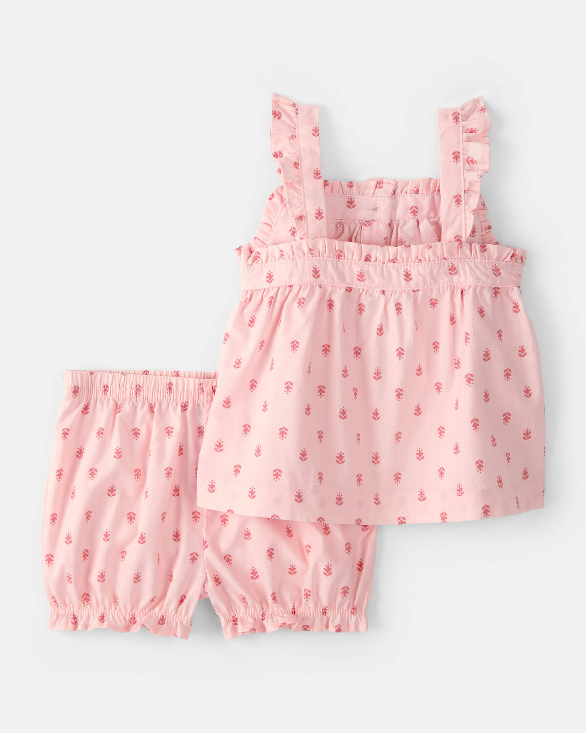 Baby Girl 3-Piece Flutter Sleeve Outfit Set - Pink 7 Baby Girl 3-Piece Flutter Sleeve Outfit Set - Pink