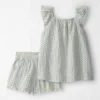 Girls 2-Piece Organic Cotton Gauze Top & Short Set in Floral