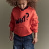 Toddler 'Why?' Graphic Pullover Sweatshirt - Orange 13 Toddler 'Why?' Graphic Pullover Sweatshirt - Orange