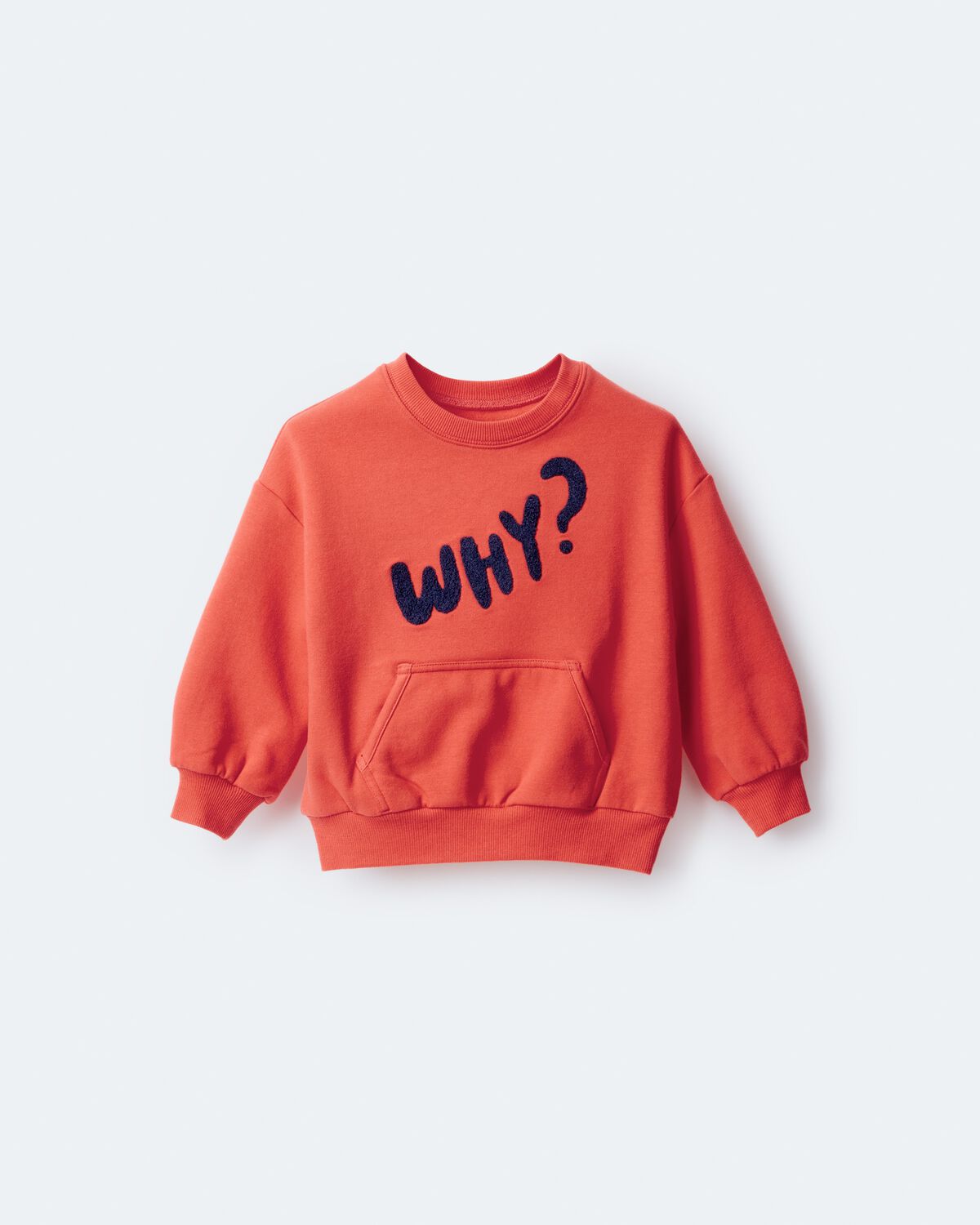 Toddler 'Why?' Graphic Pullover Sweatshirt - Orange