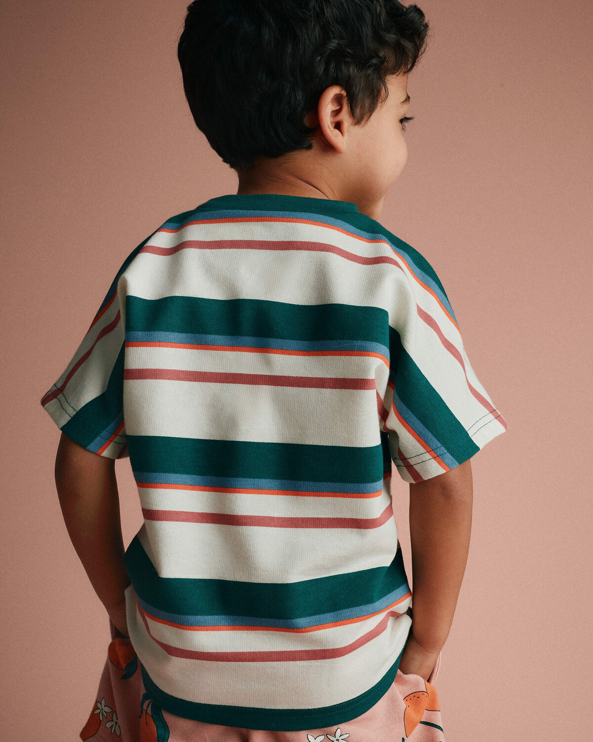 Toddler Dolman Tee in Stripes - Green/Cream 4 Toddler Dolman Tee in Stripes - Green/Cream