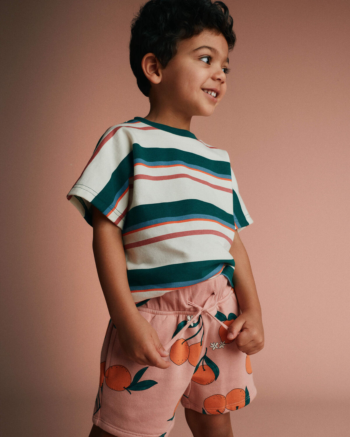 Toddler Dolman Tee in Stripes - Green/Cream 5 Toddler Dolman Tee in Stripes - Green/Cream