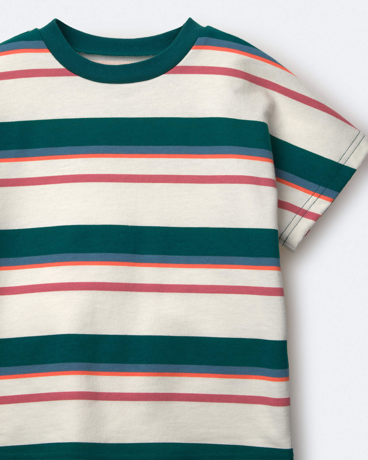 Toddler Dolman Tee in Stripes - Green/Cream 6 Toddler Dolman Tee in Stripes - Green/Cream