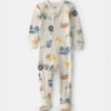 Baby Boy Farm 100% Cotton 2-Way Zip 1-Piece Pajama - Cream