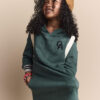Toddler Girl Long-Sleeve Hooded Sweatshirt Dress - Green