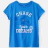 Girls Track Short-Sleeve Graphic Tee - Blue