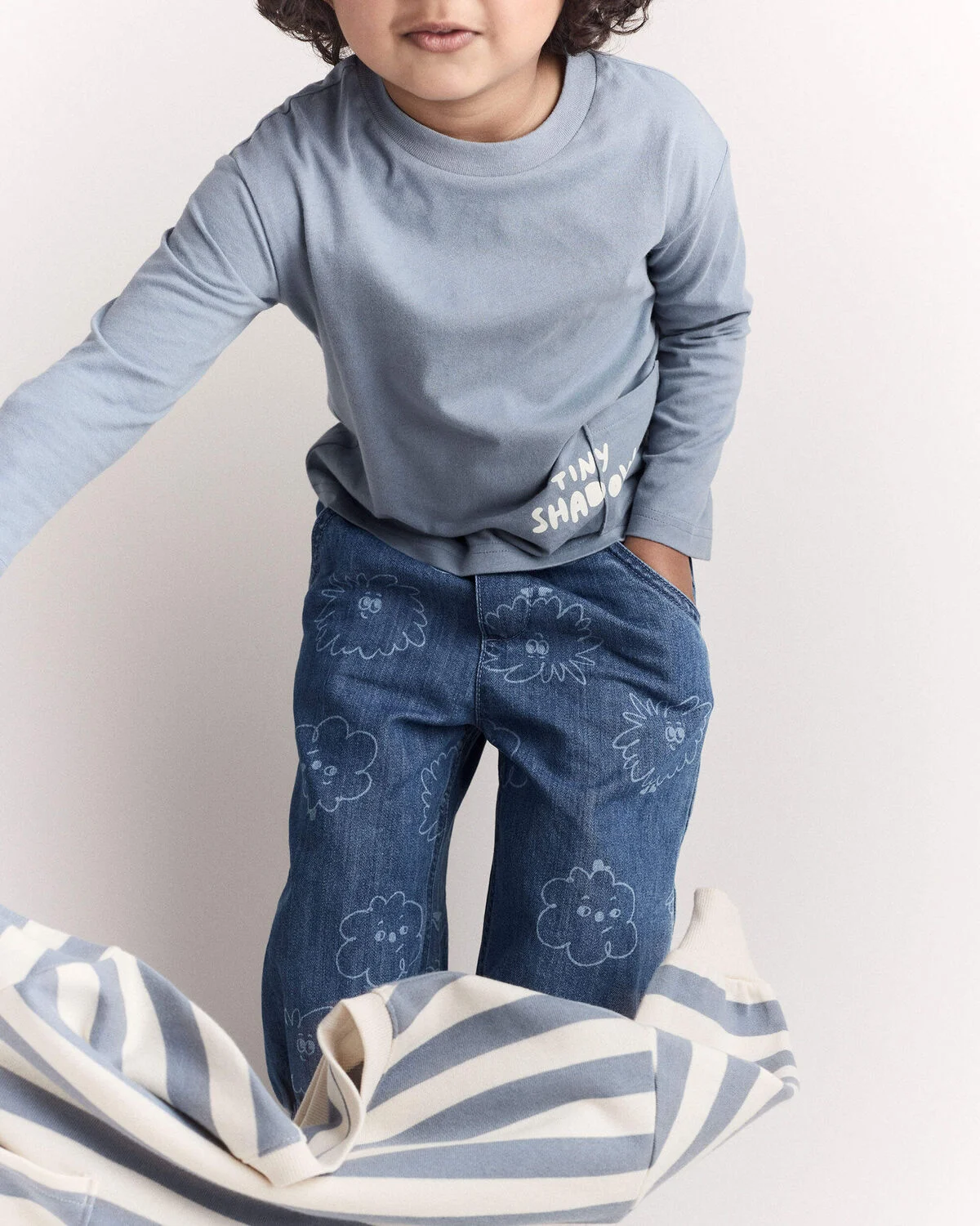 Toddler 'Tiny Shadow' Long-Sleeve Pocket Graphic Tee - Blue 5 Toddler 'Tiny Shadow' Long-Sleeve Pocket Graphic Tee - Blue