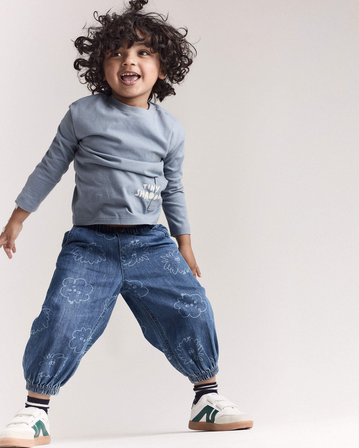 Toddler 'Tiny Shadow' Long-Sleeve Pocket Graphic Tee - Blue 9 Toddler 'Tiny Shadow' Long-Sleeve Pocket Graphic Tee - Blue