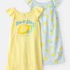 Girls 2-Pack Lemon Loose Fit Night Gown - Blue/Yellow