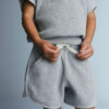 Toddler Waffle Knit Dolphin-Hem Short - Heather Grey