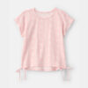 Girls Palm Tree Crinkle Top - Pink