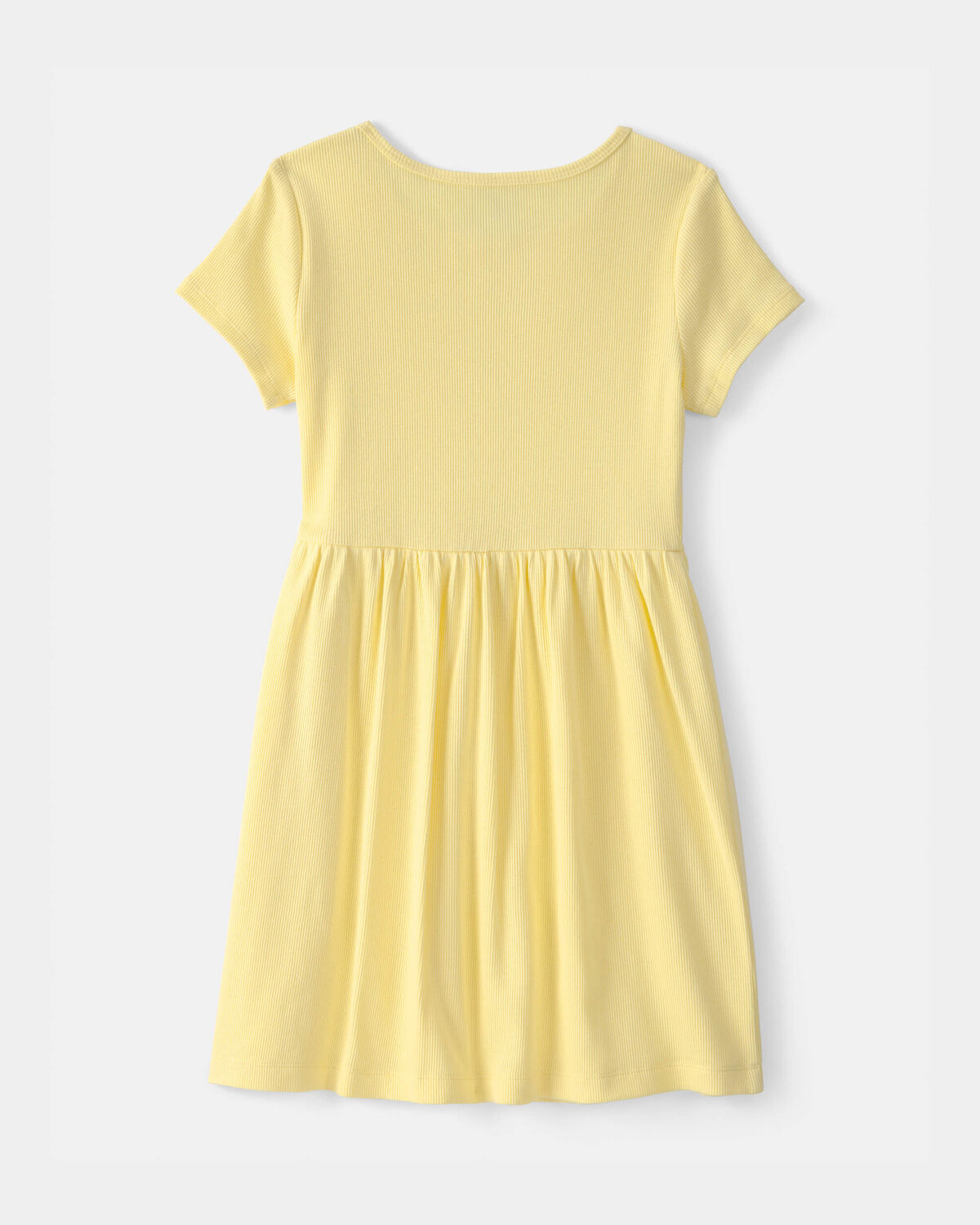 Girls Rib Short-Sleeve Dress - Yellow 2 Girls Rib Short-Sleeve Dress - Yellow