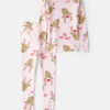 Kid Reindeer 100% Cotton Snug Fit 2-Piece Pajamas - Pink