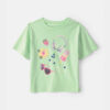 Girls 'Beach Season' Summer Oversized Graphic Tee - Green