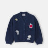 Girls Peanuts Snoopy Cardigan Sweater - Navy Blue