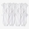 Baby 10-Pack Short Sleeve Cotton Bodysuits - White
