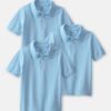 Boys 3-Pack Uniform Piqué Polo Shirts - Light Blue 7 Boys 3-Pack Uniform Piqué Polo Shirts - Light Blue
