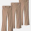 Girls 3-Pack Uniform Ponte Flare Pants - Khaki 9 Girls 3-Pack Uniform Ponte Flare Pants - Khaki