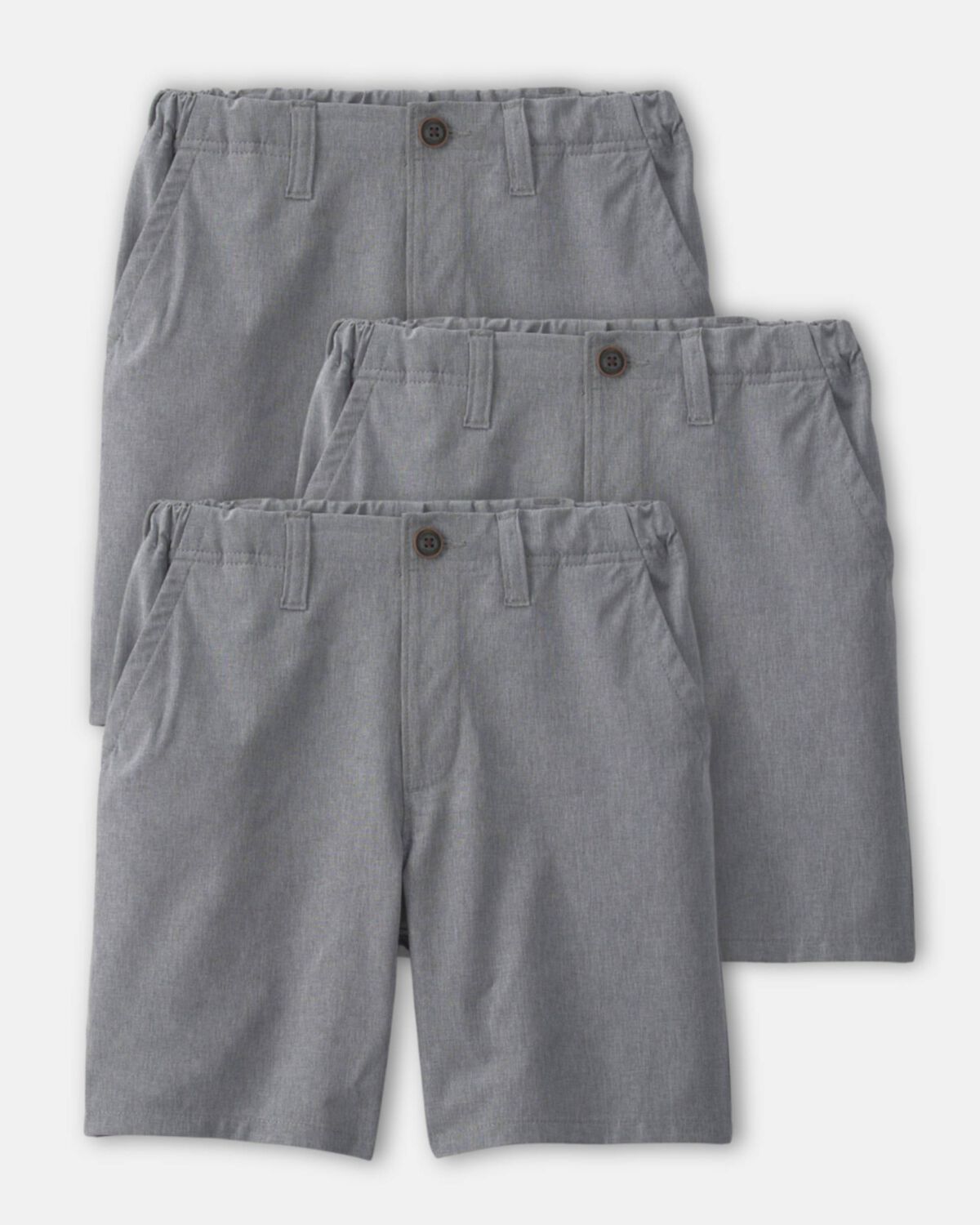 Boys 3-Pack Uniform Active Pull-On Shorts - Grey 1 Boys 3-Pack Uniform Active Pull-On Shorts - Grey