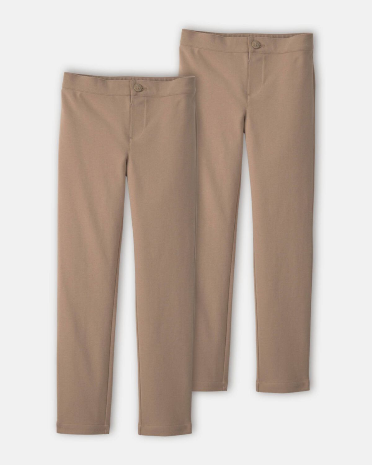 Girls 2-Pack Uniform Ponte Skinny Pants - Khaki 1 Girls 2-Pack Uniform Ponte Skinny Pants - Khaki