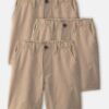 Boys 3-Pack Uniform Active Pull-On Shorts - Khaki 9 Boys 3-Pack Uniform Active Pull-On Shorts - Khaki