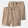 Boys 2-Pack Uniform Active Pull-On Shorts - Khaki 8 Boys 2-Pack Uniform Active Pull-On Shorts - Khaki