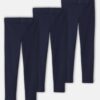 Girls 3-Pack Uniform Ponte Skinny Pants - Navy 8 Girls 3-Pack Uniform Ponte Skinny Pants - Navy