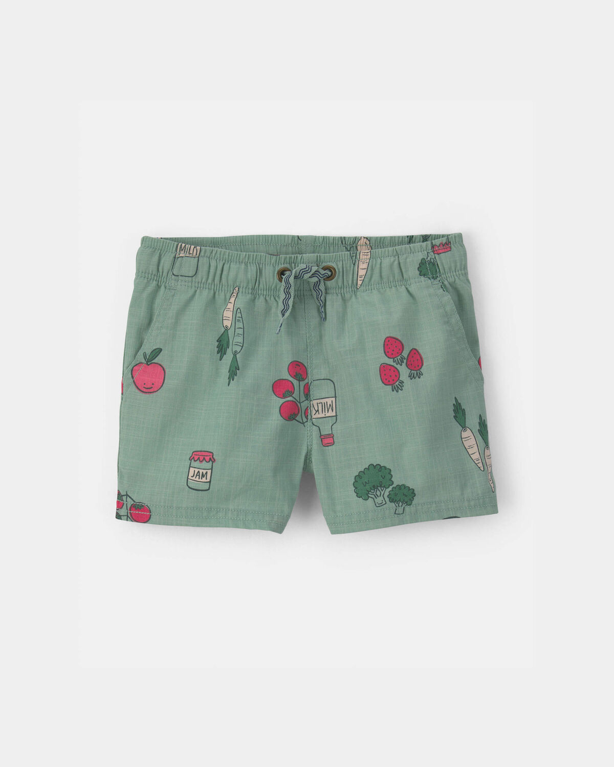 Baby Boy Veggie Fruit Shorts - Green 1 Baby Boy Veggie Fruit Shorts - Green
