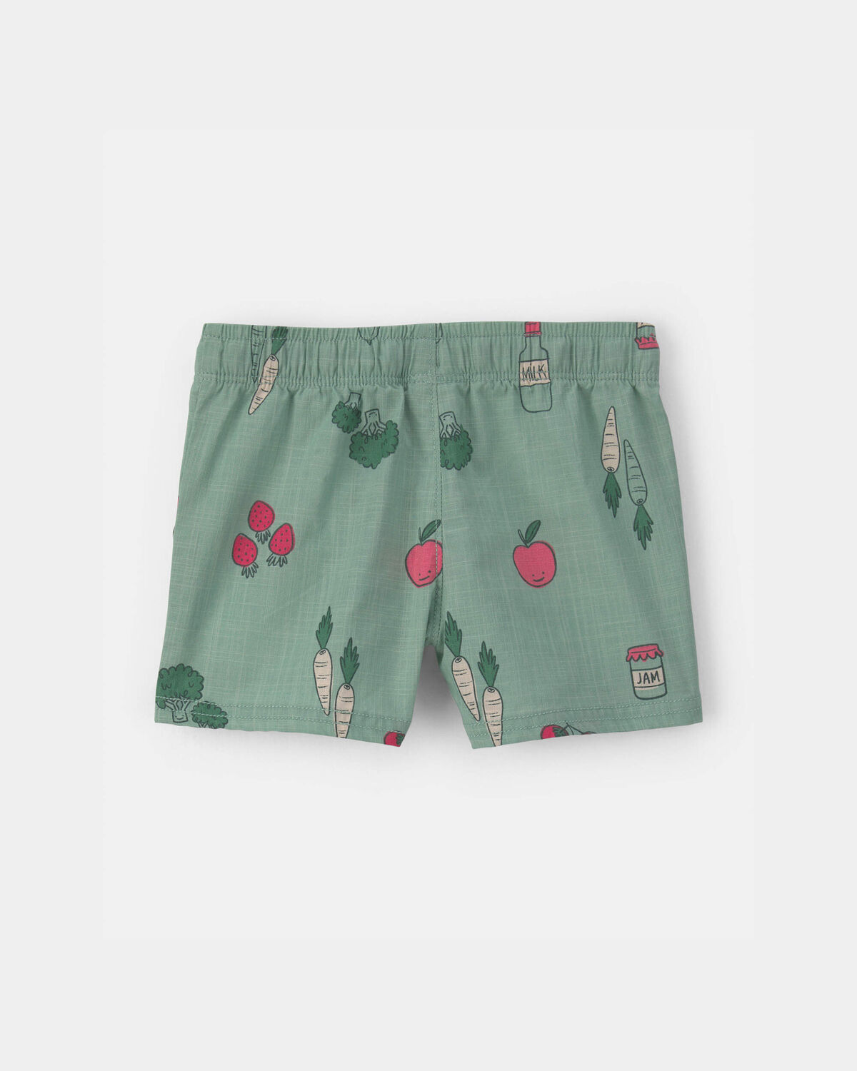 Baby Boy Veggie Fruit Shorts - Green 2 Baby Boy Veggie Fruit Shorts - Green