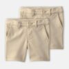Toddler Girl 2-Pack Uniform Ponte Knit Shorts - Khaki
